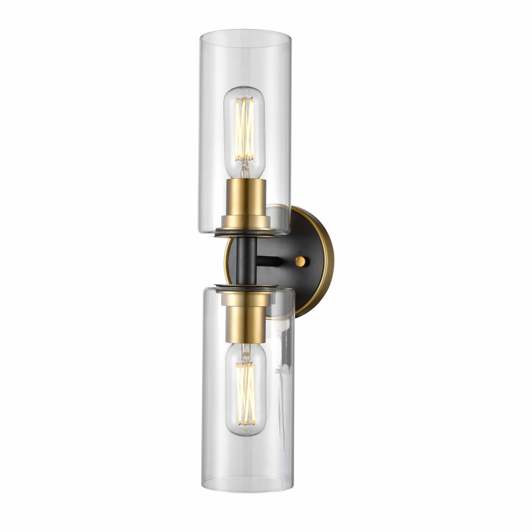 DVI Canada - DVP24722BR+GR-CL - Two Light Vanity - Barker - Brass And Graphite w/Clear Glass