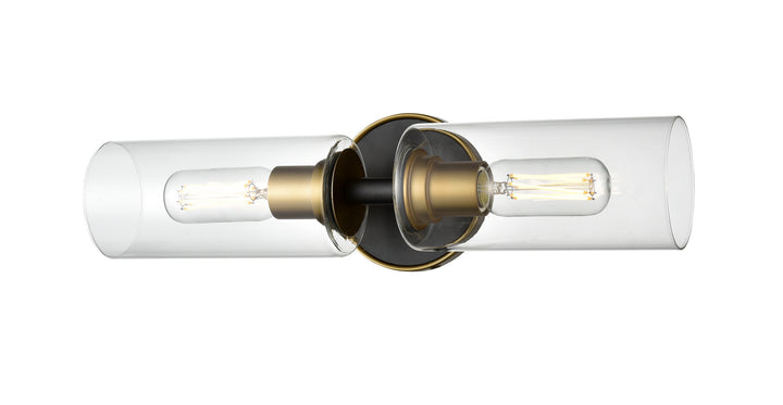 DVI Canada - DVP24722BR+GR-CL - Two Light Vanity - Barker - Brass And Graphite w/Clear Glass