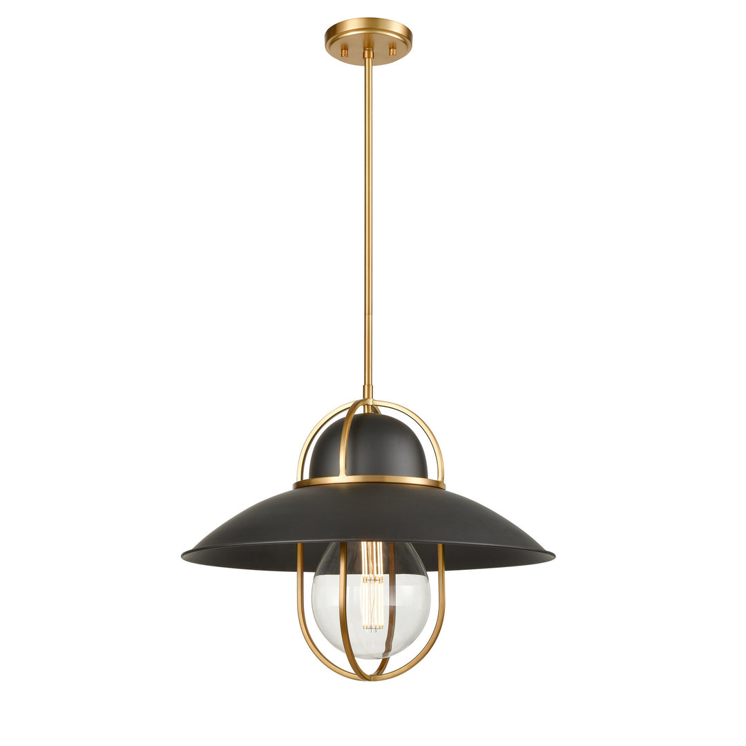 Peggy'S Cove One Light Pendant in Graphite/Venetian Brass - available from The Lighting Shoppe, trusted by Canadian homeowners