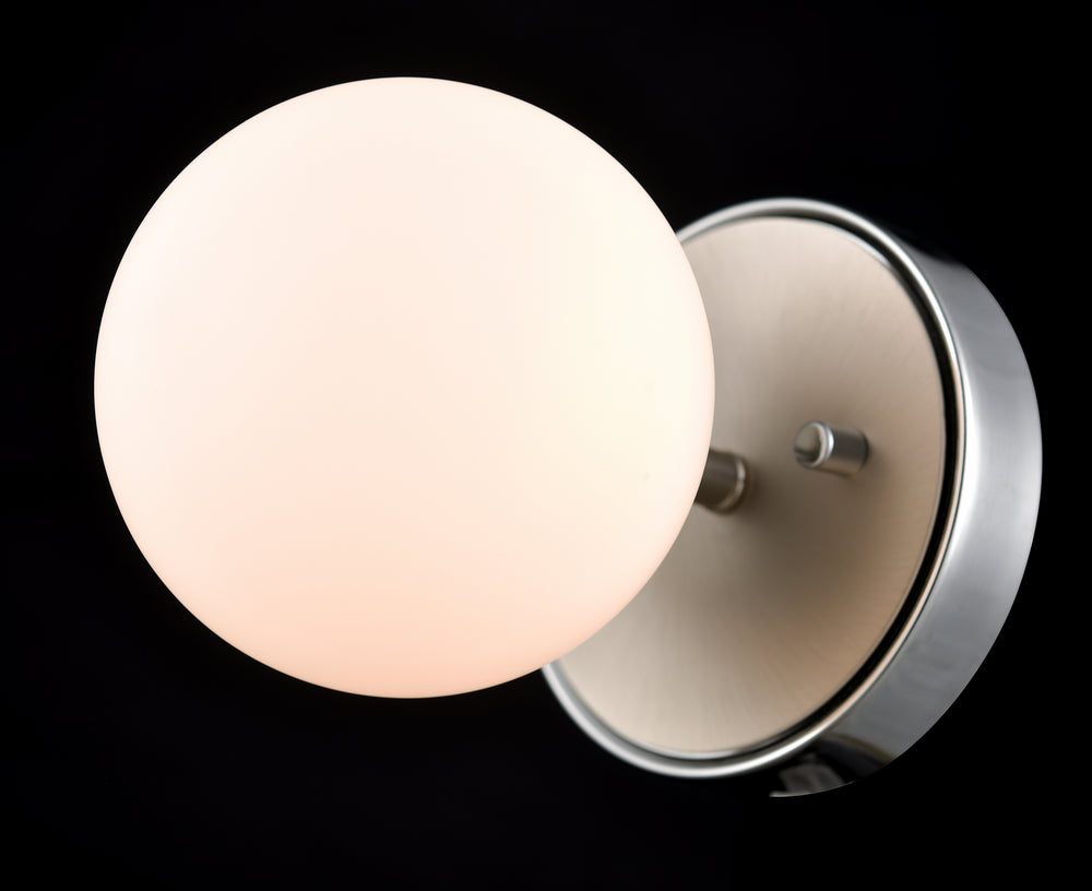 DVI Canada - DVP34501CH+BN-OP - One Light Wall Sconce - Alouette - Chrome/Buffed Nickel w/Half Opal Glass