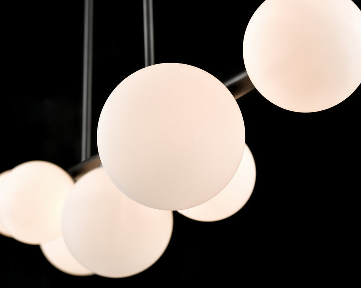 DVI Canada - DVP34502GR-OP - Seven Light Linear Pendant - Alouette - Graphite w/Half Opal Glass