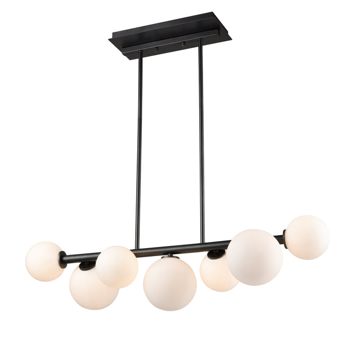 DVI Canada - DVP34502GR-OP - Seven Light Linear Pendant - Alouette - Graphite w/Half Opal Glass