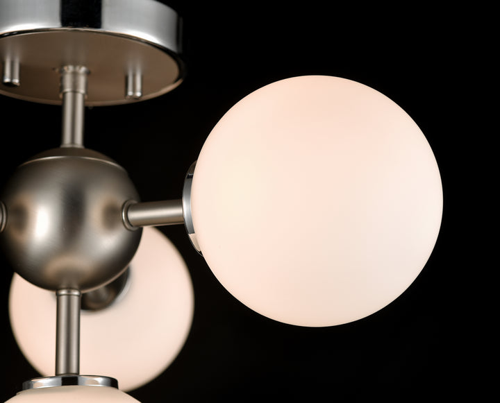 DVI Canada - DVP34511CH+BN-OP - Four Light Semi-Flush Mount - Alouette - Chrome And Buffed Nickel w/Half Opal Glass