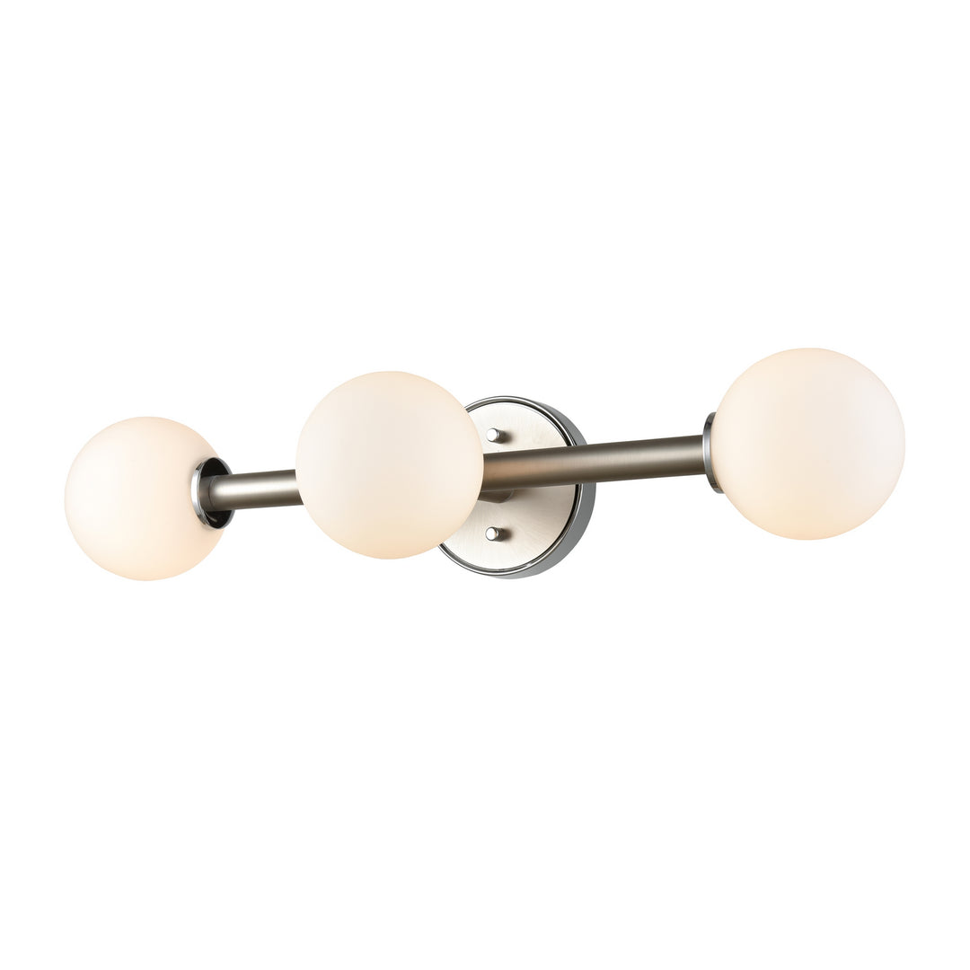 DVI Canada - DVP34523CH+BN-OP - Three Light Vanity - Alouette - Chrome And Buffed Nickel w/Half Opal Glass