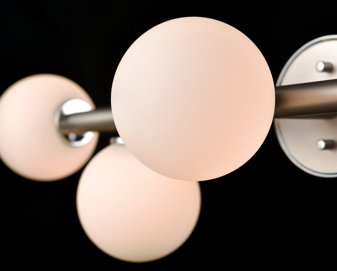 DVI Canada - DVP34543CH+BN-OP - Five Light Vanity - Alouette - Chrome And Buffed Nickel w/Half Opal Glass