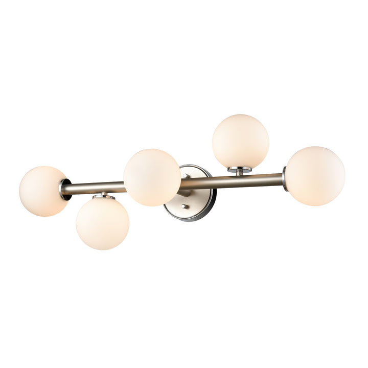 DVI Canada - DVP34543CH+BN-OP - Five Light Vanity - Alouette - Chrome And Buffed Nickel w/Half Opal Glass