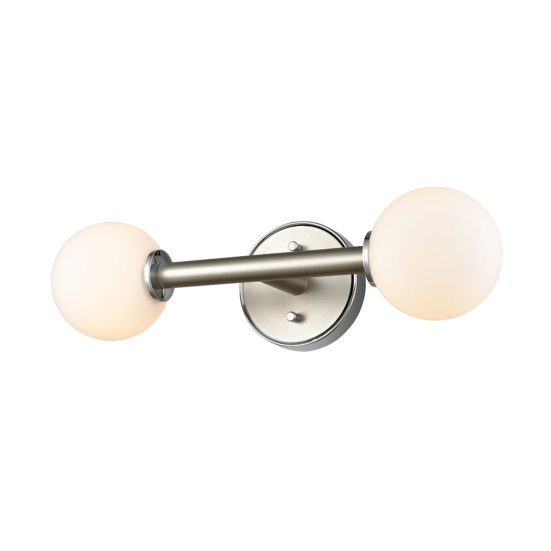 DVI Canada - DVP34599CH+BN-OP - Two Light Vanity - Alouette - Chrome And Buffed Nickel w/Half Opal Glass