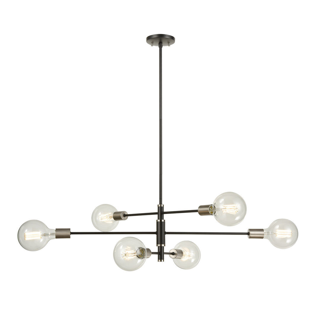 DVI Canada - DVP41102PL+GR - Six Light Pendant - Lake Loft - Platinum And Graphite