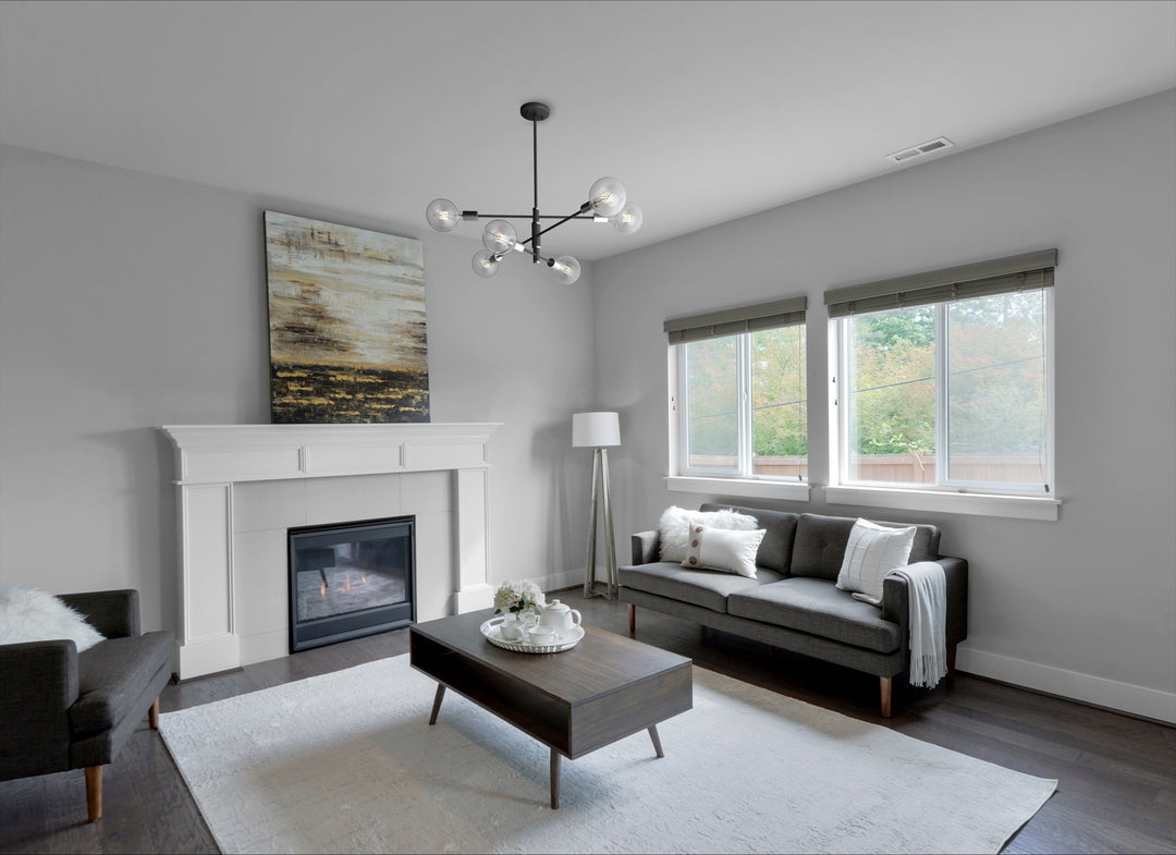 DVI Canada - DVP41112PL+GR - Four Light Semi-Flush Mount - Lake Loft - Platinum And Graphite