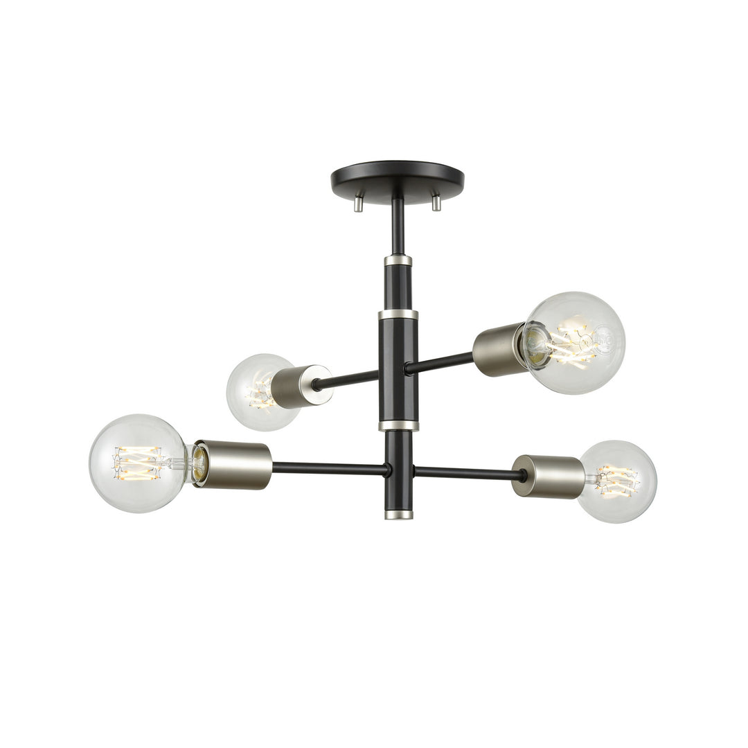 DVI Canada - DVP41112PL+GR - Four Light Semi-Flush Mount - Lake Loft - Platinum And Graphite