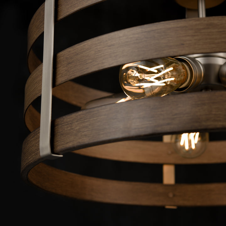 DVI Canada - DVP41808BN+BAW - Five Light Pendant - Fort Garry - Buffed Nickel/Barnwood On Metal