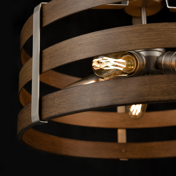 DVI Canada - DVP41808BN+BAW - Five Light Pendant - Fort Garry - Buffed Nickel/Barnwood On Metal