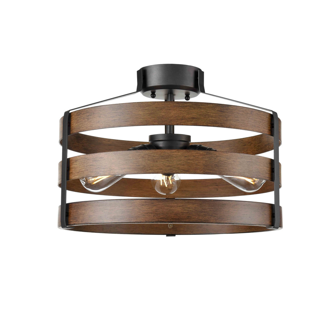 DVI Canada - DVP41812GR+IW - Three Light Semi-Flush Mount - Fort Garry - Graphite And Ironwood On Metal