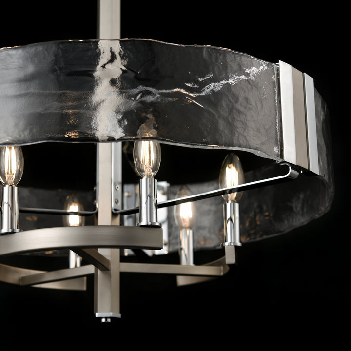 DVI Canada - DVP42926CH+BN-ARW - Six Light Chandelier - Georgian Bay - Chrome And Buffed Nickel w/Artisinal Water Glass