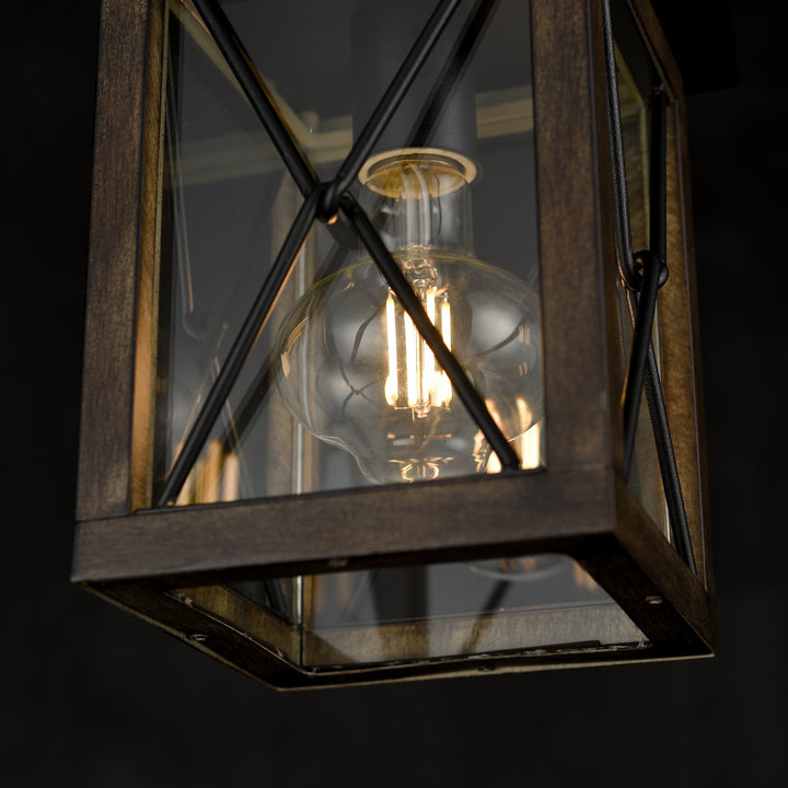 DVI Canada - DVP43374BK+IW-CL - One Light Outdoor Flush Mount - County Fair Outdoor - Black And Ironwood On Metal