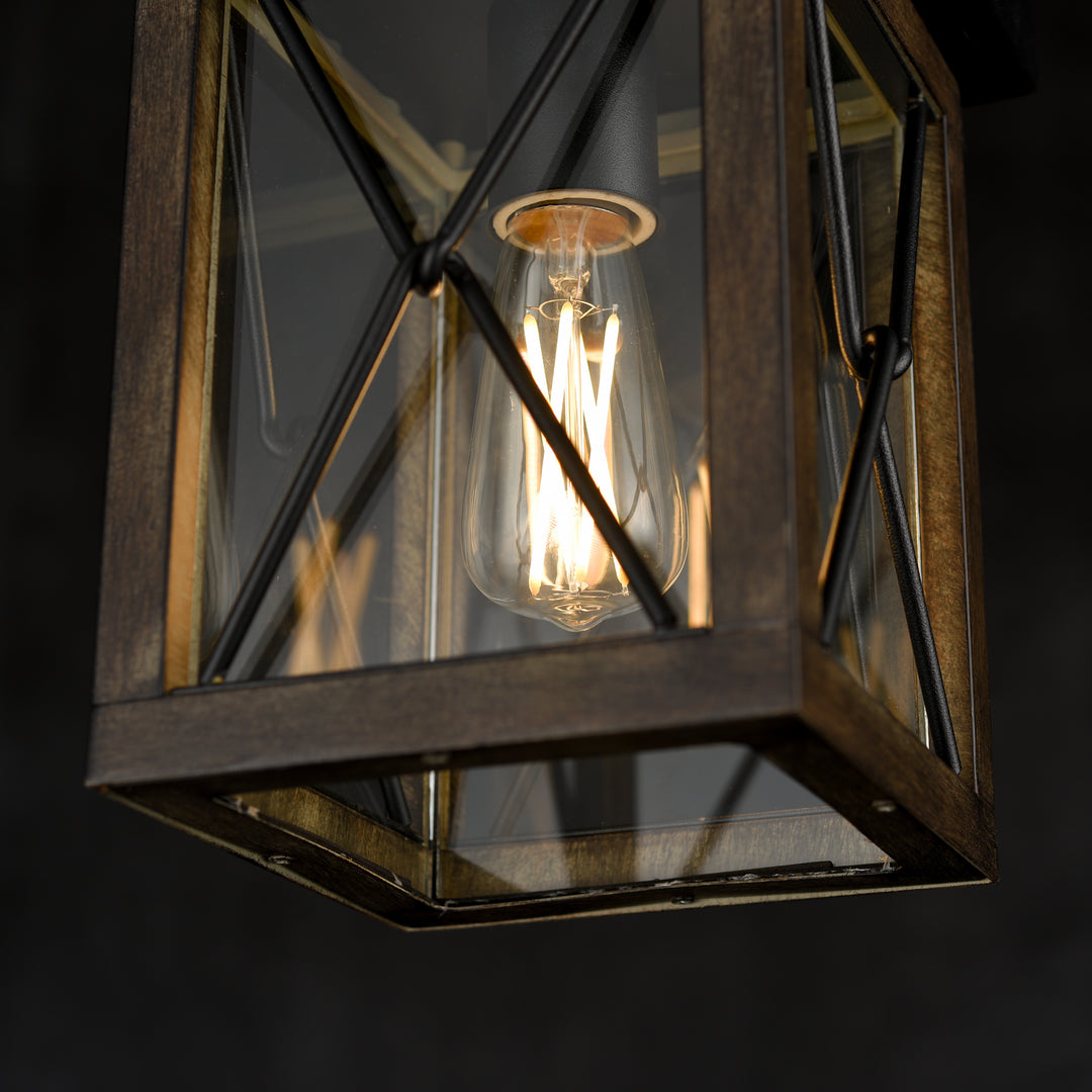 DVI Canada - DVP43374BK+IW-CL - One Light Outdoor Flush Mount - County Fair Outdoor - Black And Ironwood On Metal