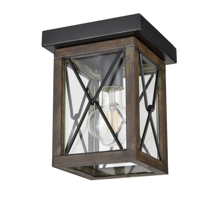 DVI Canada - DVP43374BK+IW-CL - One Light Outdoor Flush Mount - County Fair Outdoor - Black And Ironwood On Metal