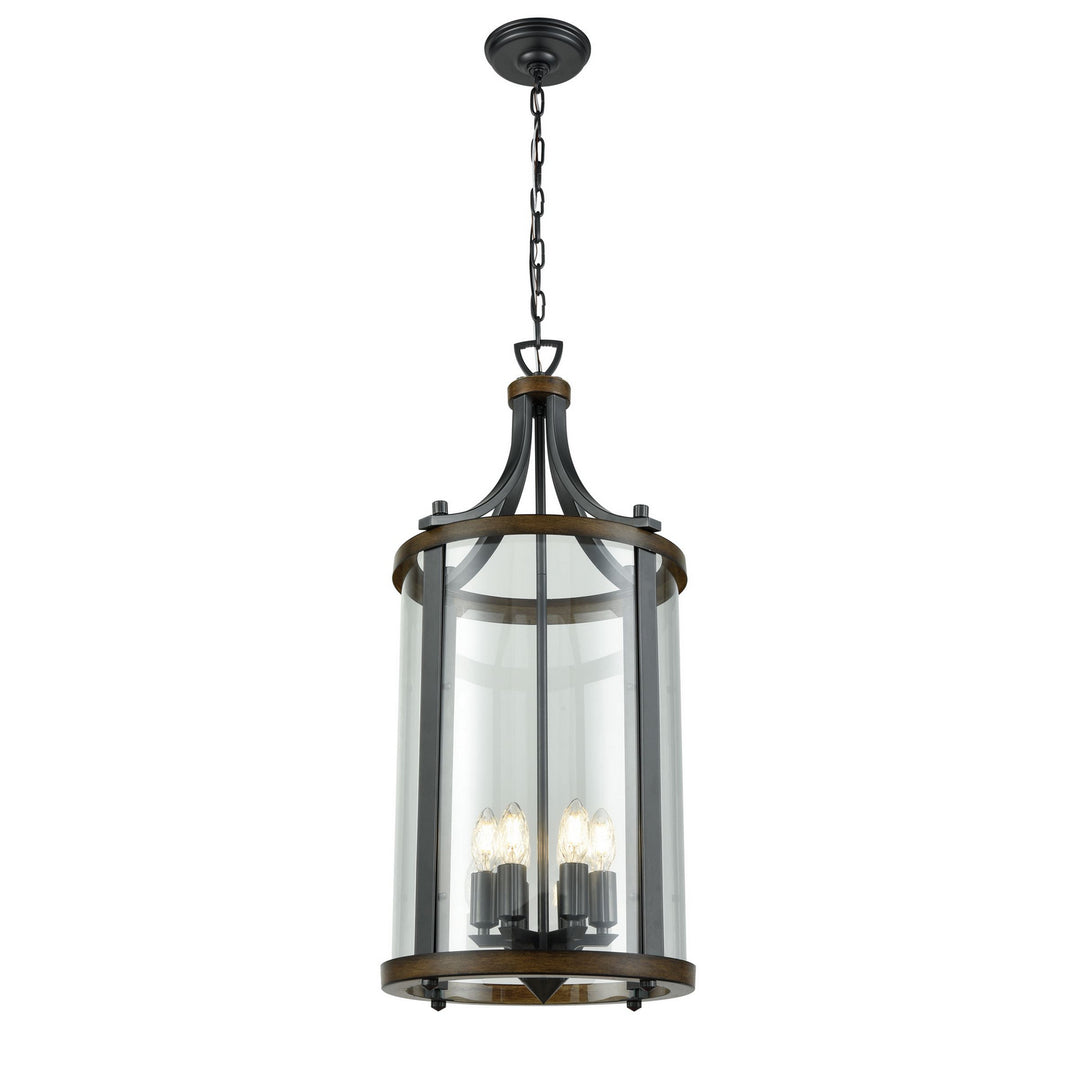 Niagara Six Light Foyer Pendant in Graphite And Ironwood On Metal - available from The Lighting Shoppe, trusted by Canadian homeowners