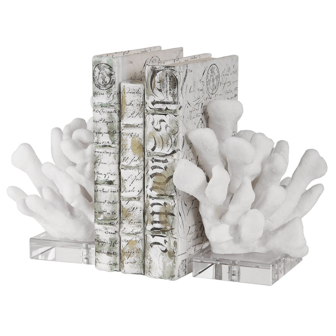 Charbel Bookends, Set/2 in White - available from The Lighting Shoppe, trusted by Canadian homeowners