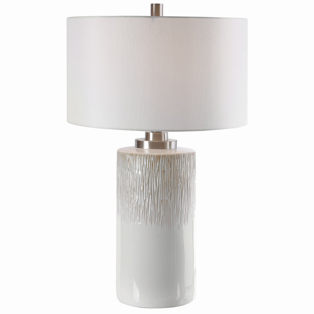 Georgios One Light Table Lamp in Brushed Nickel - available from The Lighting Shoppe, trusted by Canadian homeowners