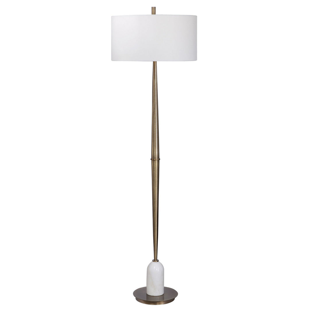Minette One Light Floor Lamp in Antique Brass - available from The Lighting Shoppe, trusted by Canadian homeowners