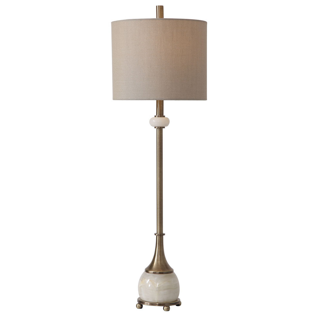 Natania One Light Buffet Lamp in Antique Brass - available from The Lighting Shoppe, trusted by Canadian homeowners