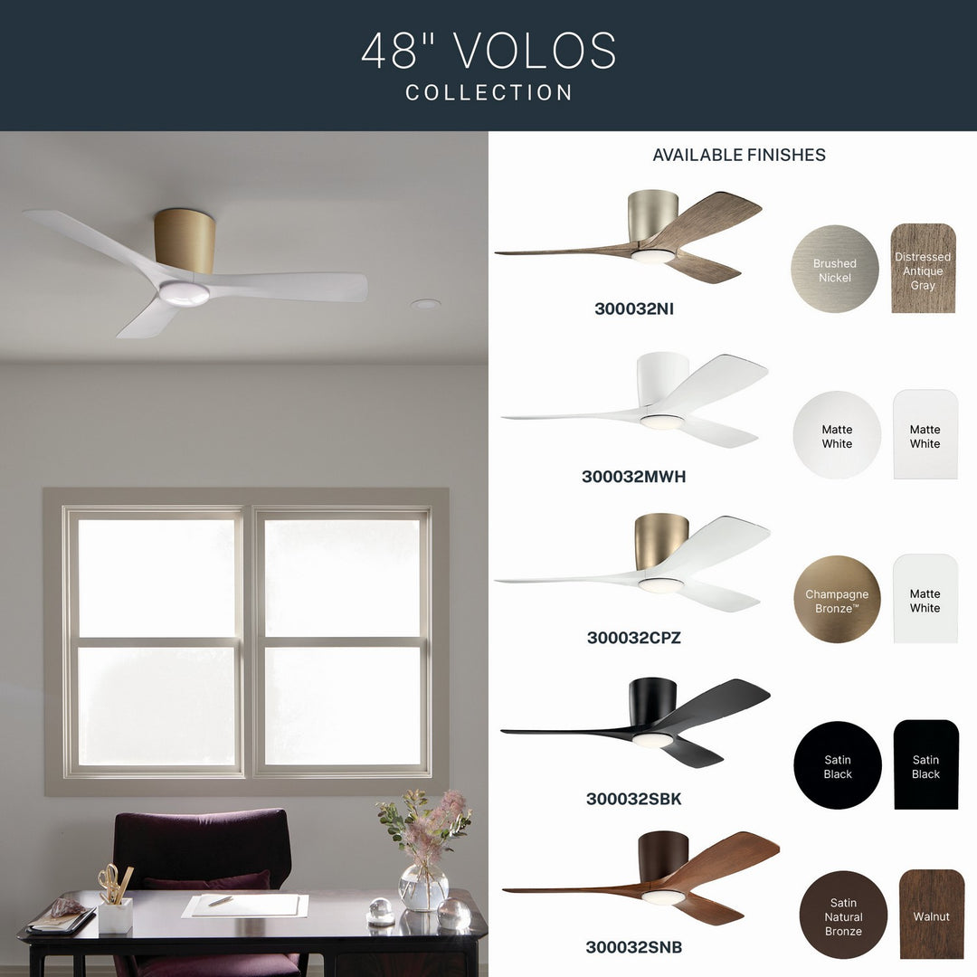 Kichler Canada - 300032SNB - 48"Ceiling Fan - Volos - Satin Natural Bronze
