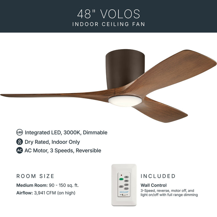 Kichler Canada - 300032SNB - 48"Ceiling Fan - Volos - Satin Natural Bronze