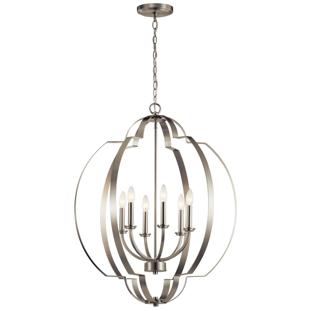 Kichler Canada - 42139NI - Six Light Foyer Chandelier - Voleta - Brushed Nickel