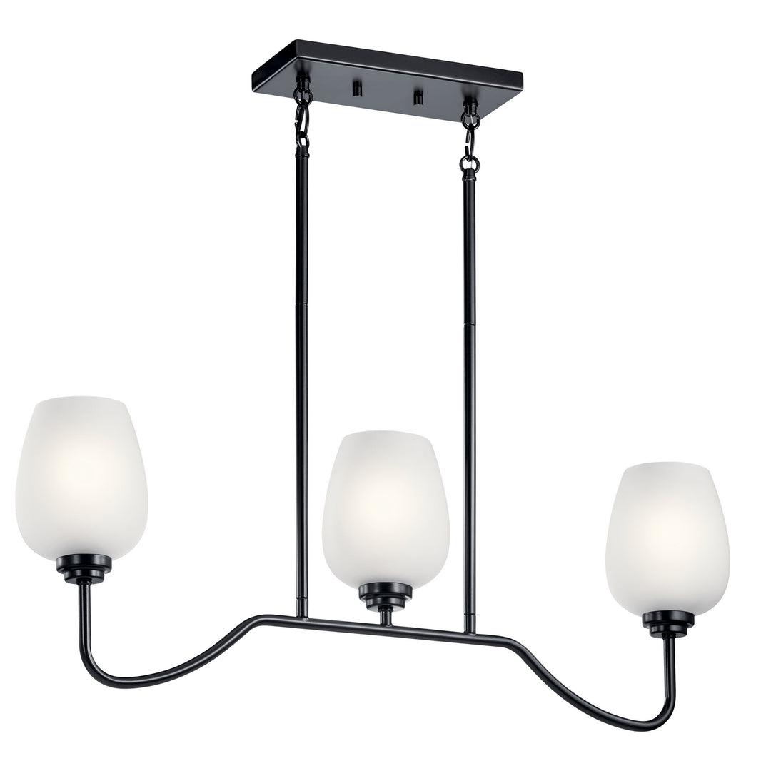 Kichler Canada - 44379BK - Three Light Linear Chandelier - Valserrano - Black