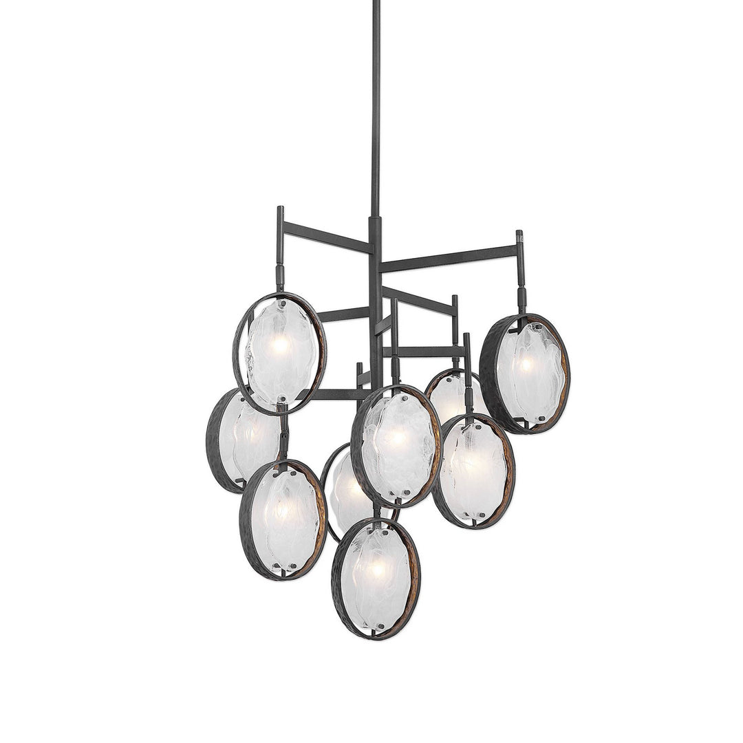 Maxin Nine Light Chandelier in Dark Hammered Bronze - available from The Lighting Shoppe, trusted by Canadian homeowners