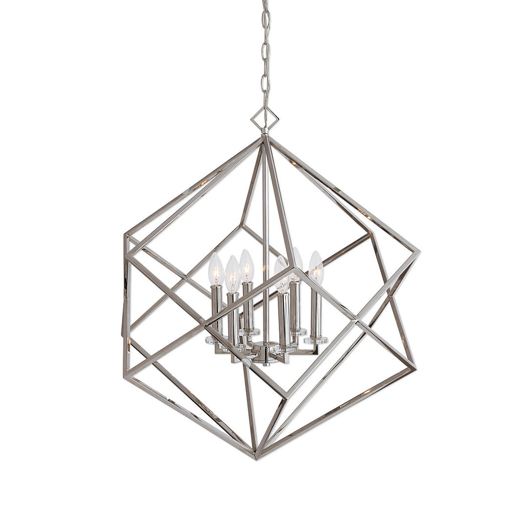 Euclid Six Light Pendant in Polished Nickel - available from The Lighting Shoppe, trusted by Canadian homeowners