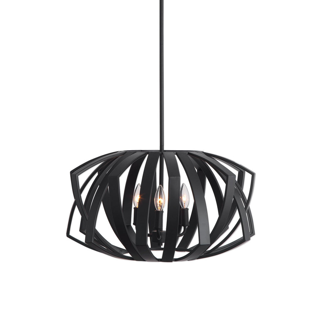 Thales Three Light Pendant in Matte Black - available from The Lighting Shoppe, trusted by Canadian homeowners
