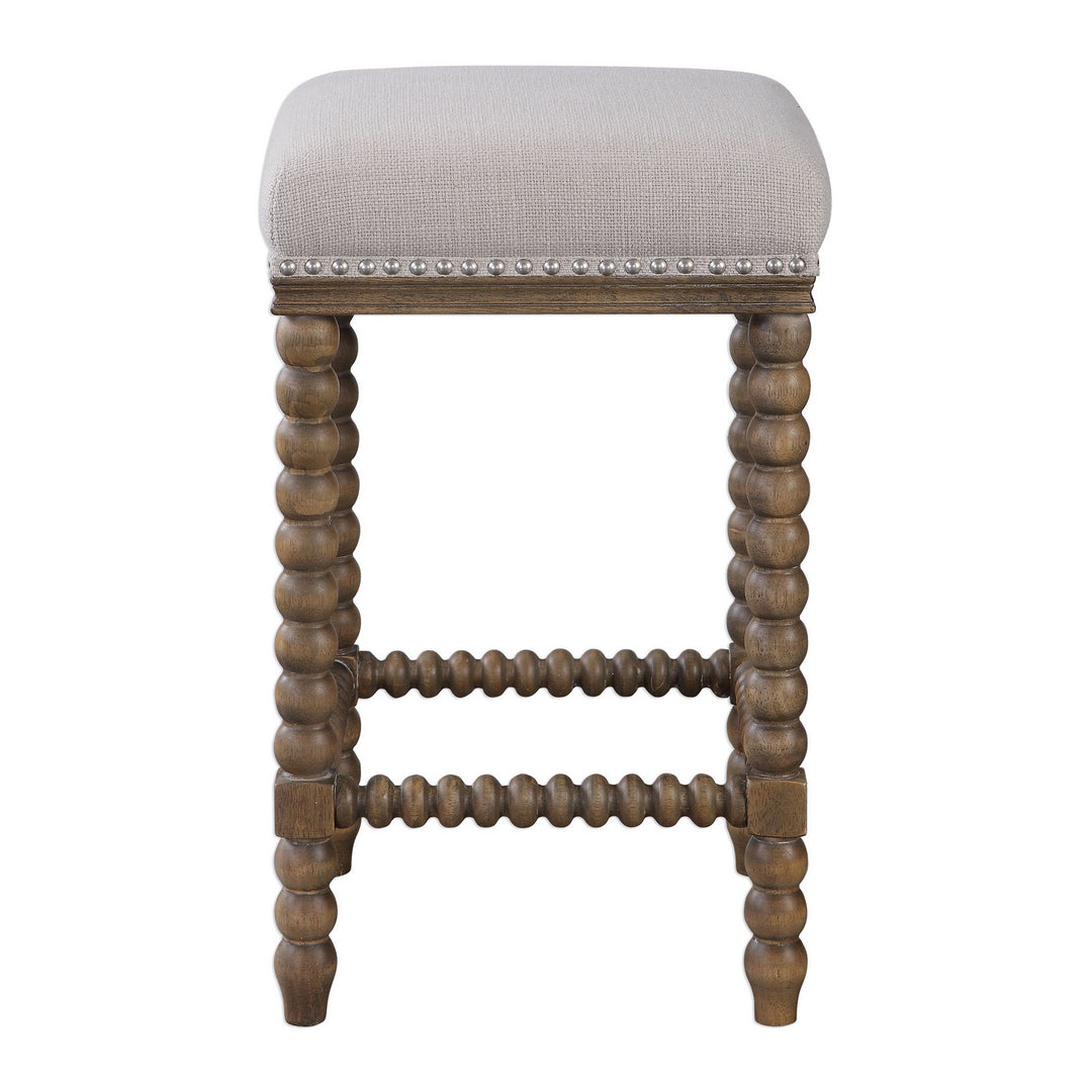 Pryce Counter Stool in Light Walnut - available from The Lighting Shoppe, trusted by Canadian homeowners