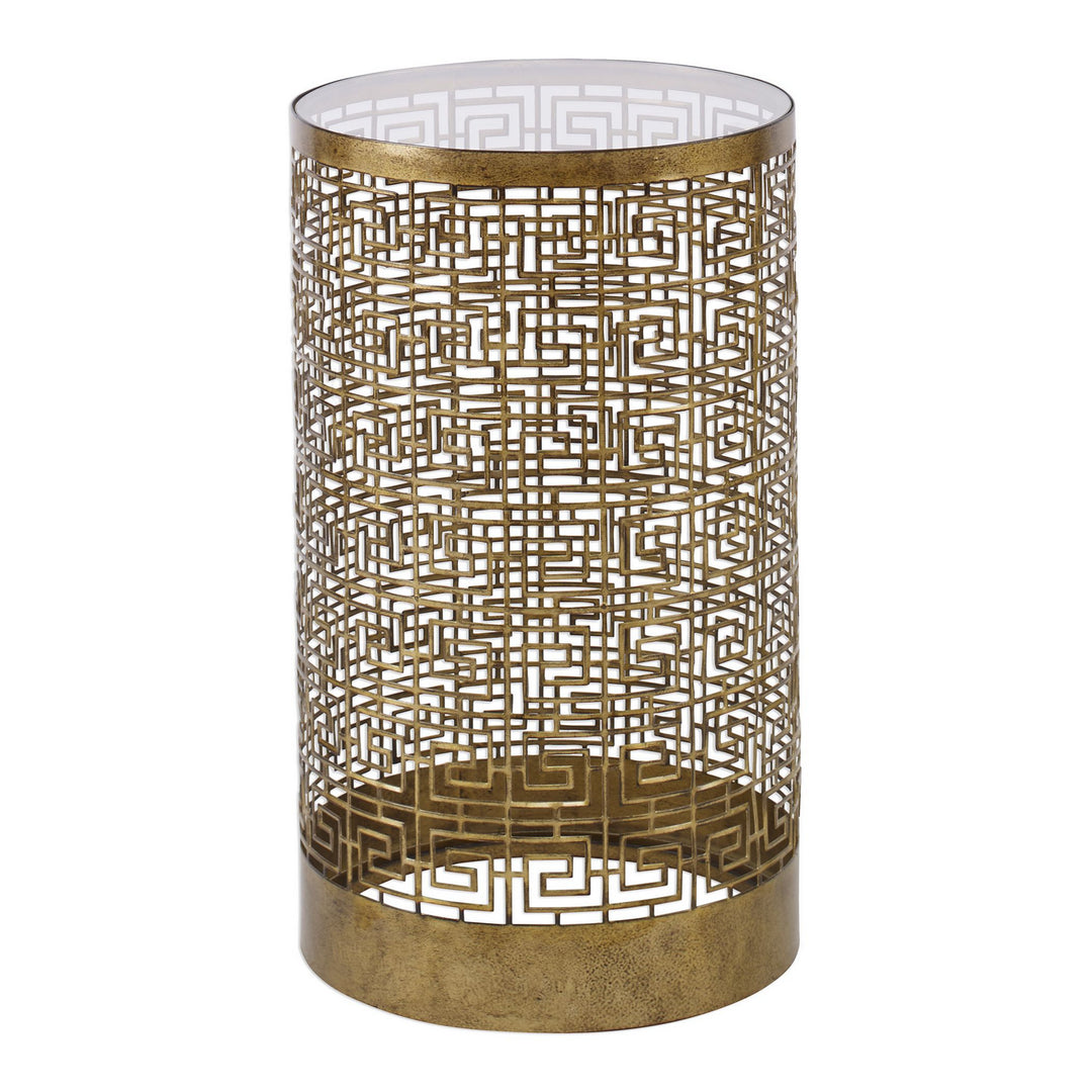 Algernon Accent Table in Antiqued Gold - available from The Lighting Shoppe, trusted by Canadian homeowners