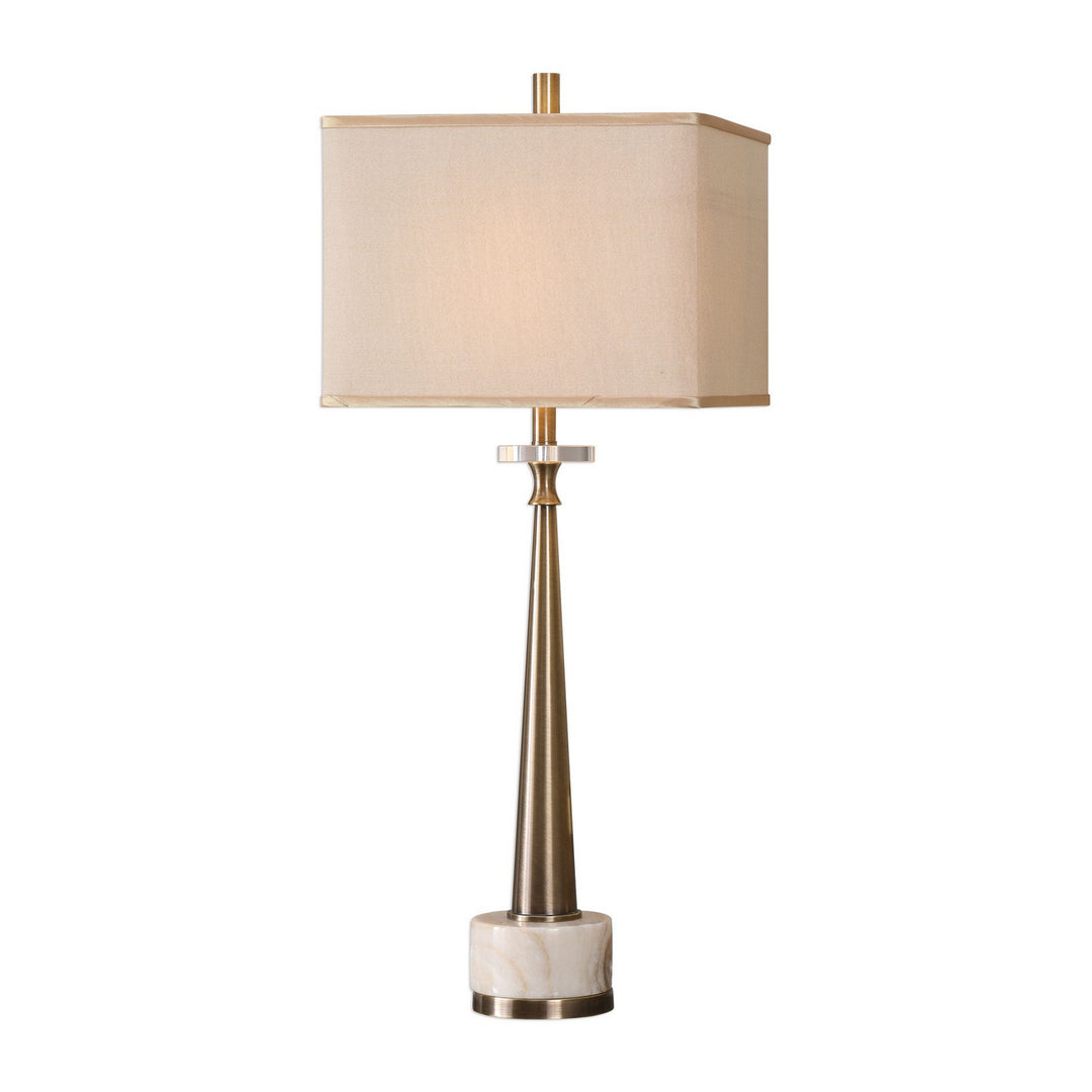 Verner One Light Table Lamp in Antique Brass - available from The Lighting Shoppe, trusted by Canadian homeowners