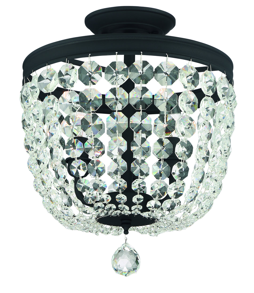Archer Three Light Semi Flush Mount in Black Forged - available from The Lighting Shoppe, trusted by Canadian homeowners