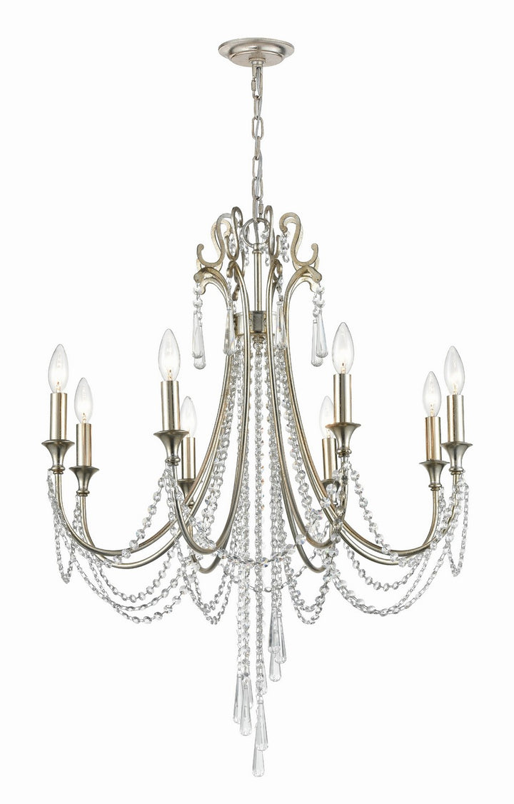 Arcadia Eight Light Chandelier in Antique Silver - available from The Lighting Shoppe, trusted by Canadian homeowners