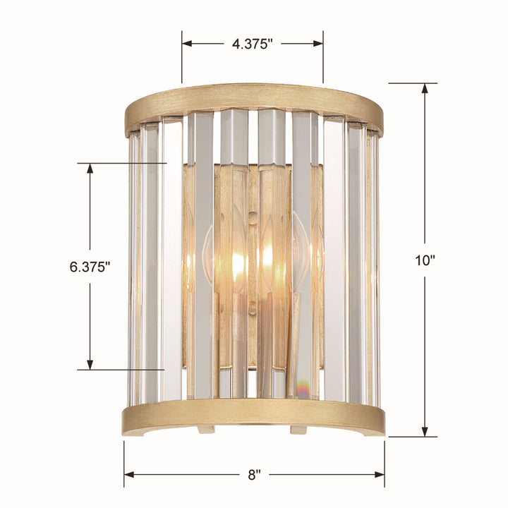 Crystorama - DAR-1012-DT - Two Light Wall Sconce - Darcy - Distressed Twilight