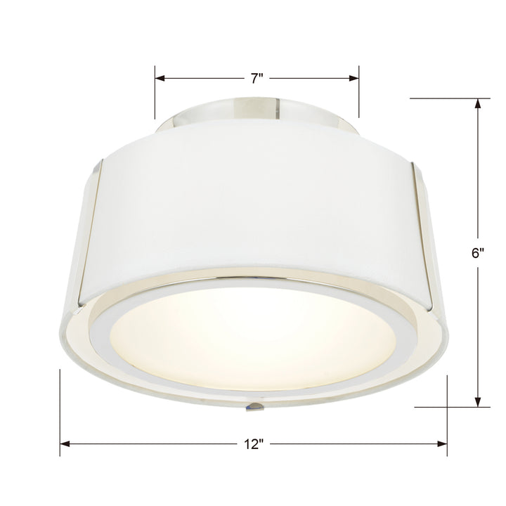 Crystorama - FUL-903-PN - Two Light Semi Flush Mount - Fulton - Polished Nickel
