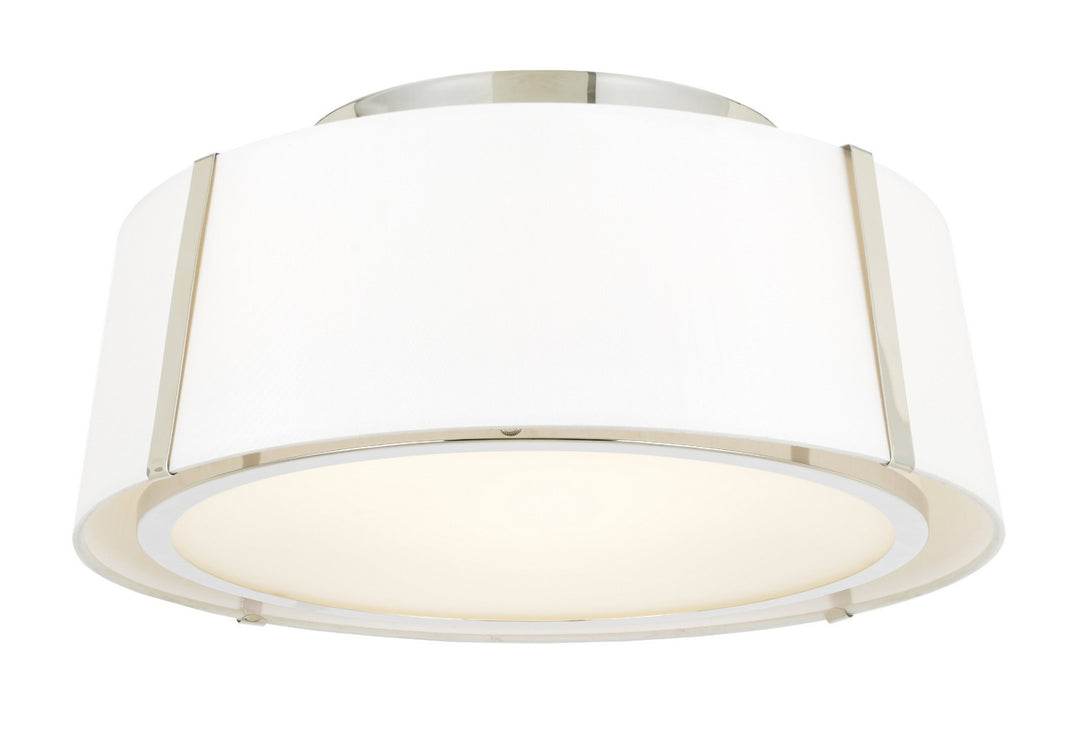 Fulton Three Light Semi Flush Mount in Polished Nickel - available from The Lighting Shoppe, trusted by Canadian homeowners