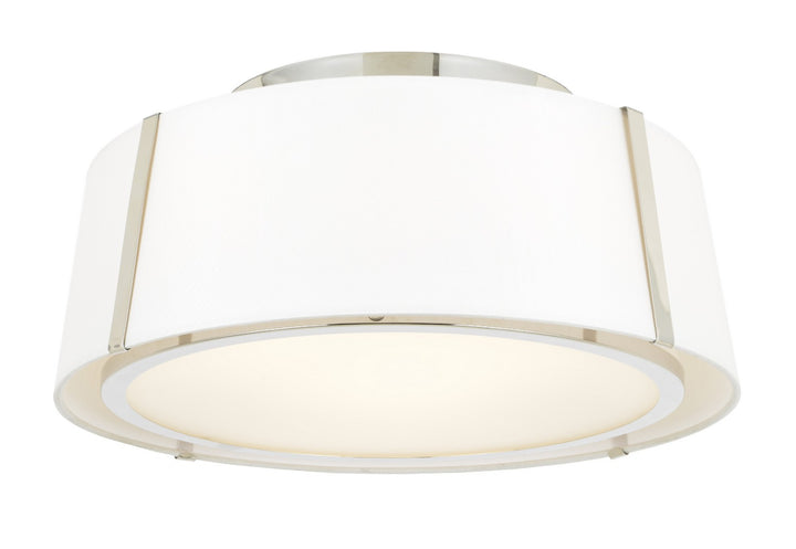 Fulton Three Light Semi Flush Mount in Polished Nickel - available from The Lighting Shoppe, trusted by Canadian homeowners
