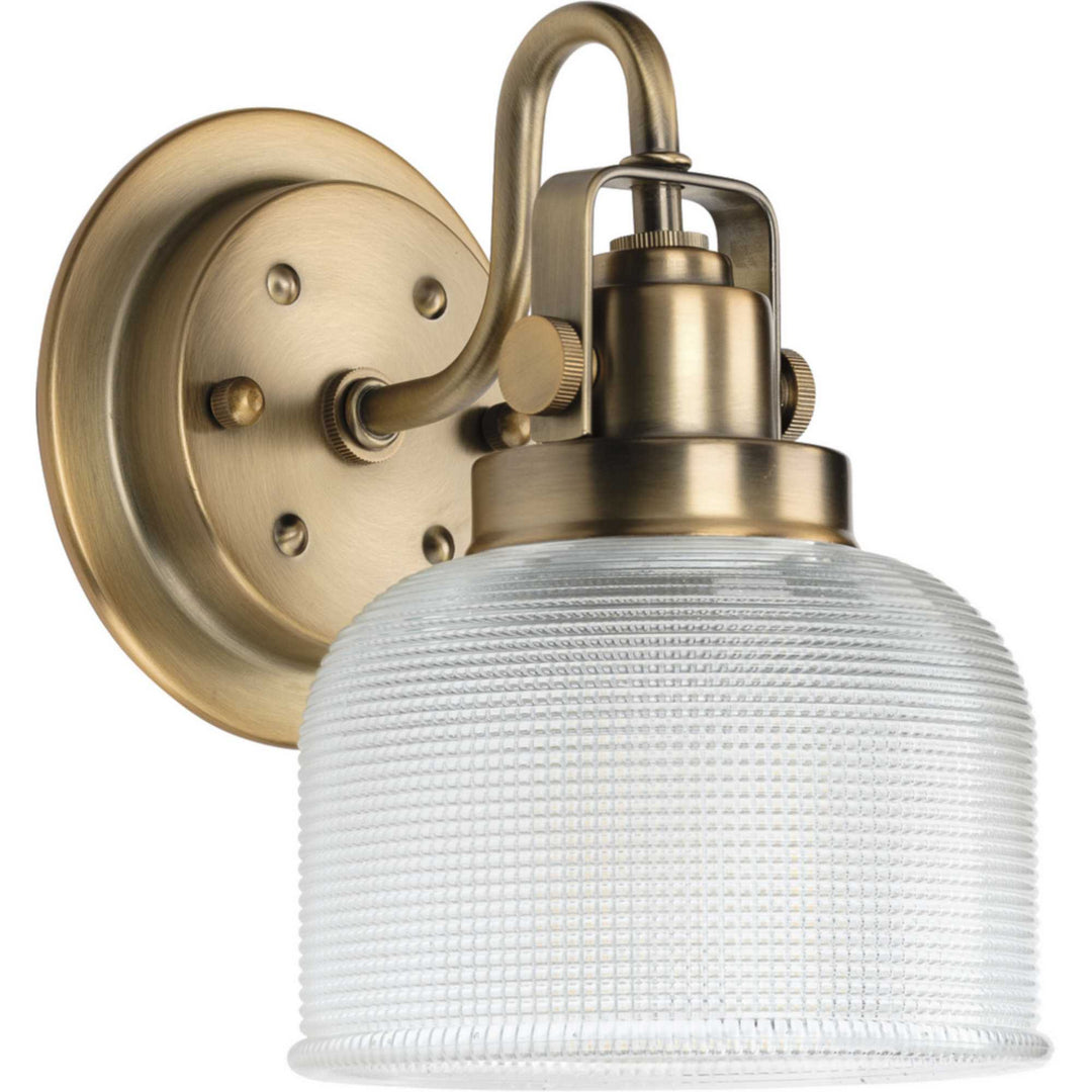 Archie One Light Bath Bracket in Vintage Brass - available from The Lighting Shoppe, trusted by Canadian homeowners