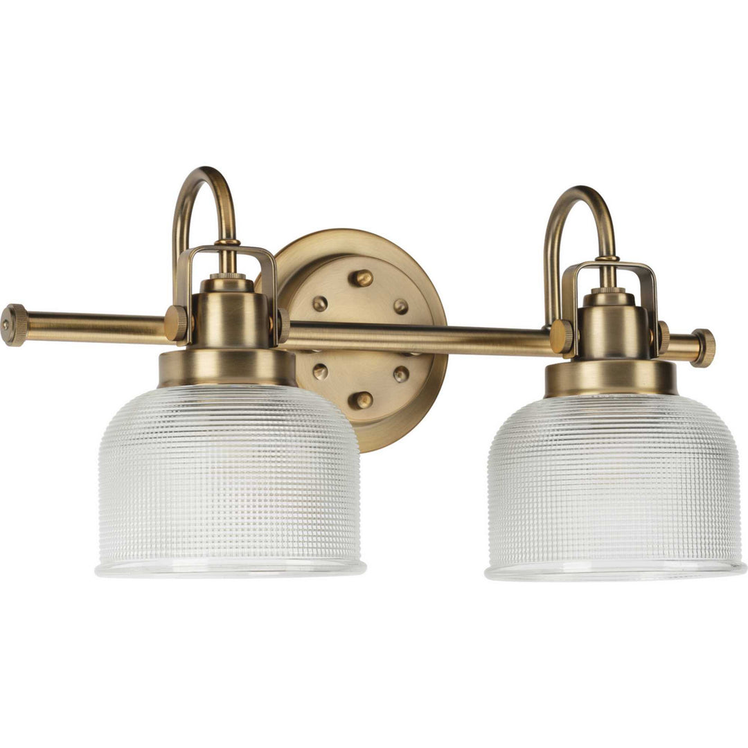 Archie Two Light Bath Bracket in Vintage Brass - available from The Lighting Shoppe, trusted by Canadian homeowners
