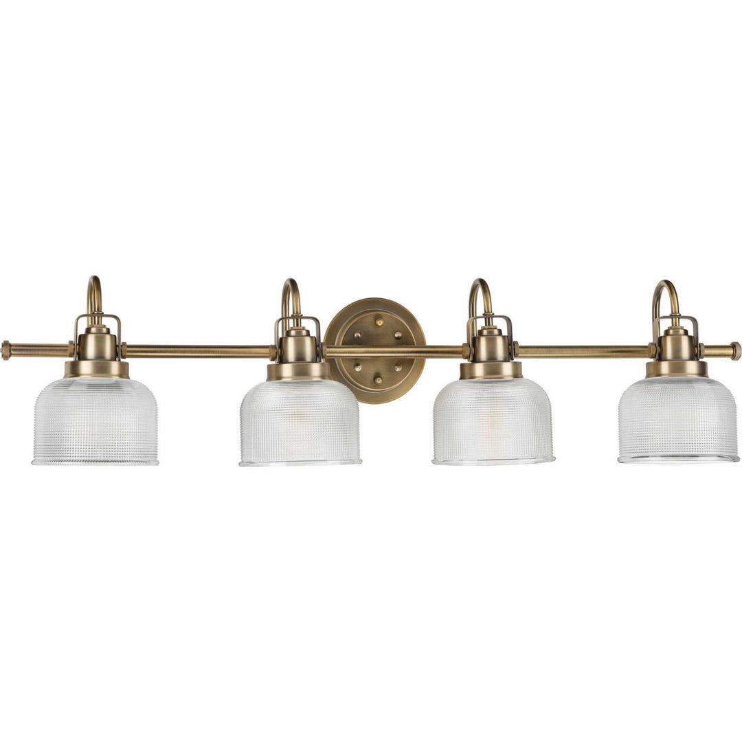 Archie Four Light Bath Bracket in Vintage Brass - available from The Lighting Shoppe, trusted by Canadian homeowners