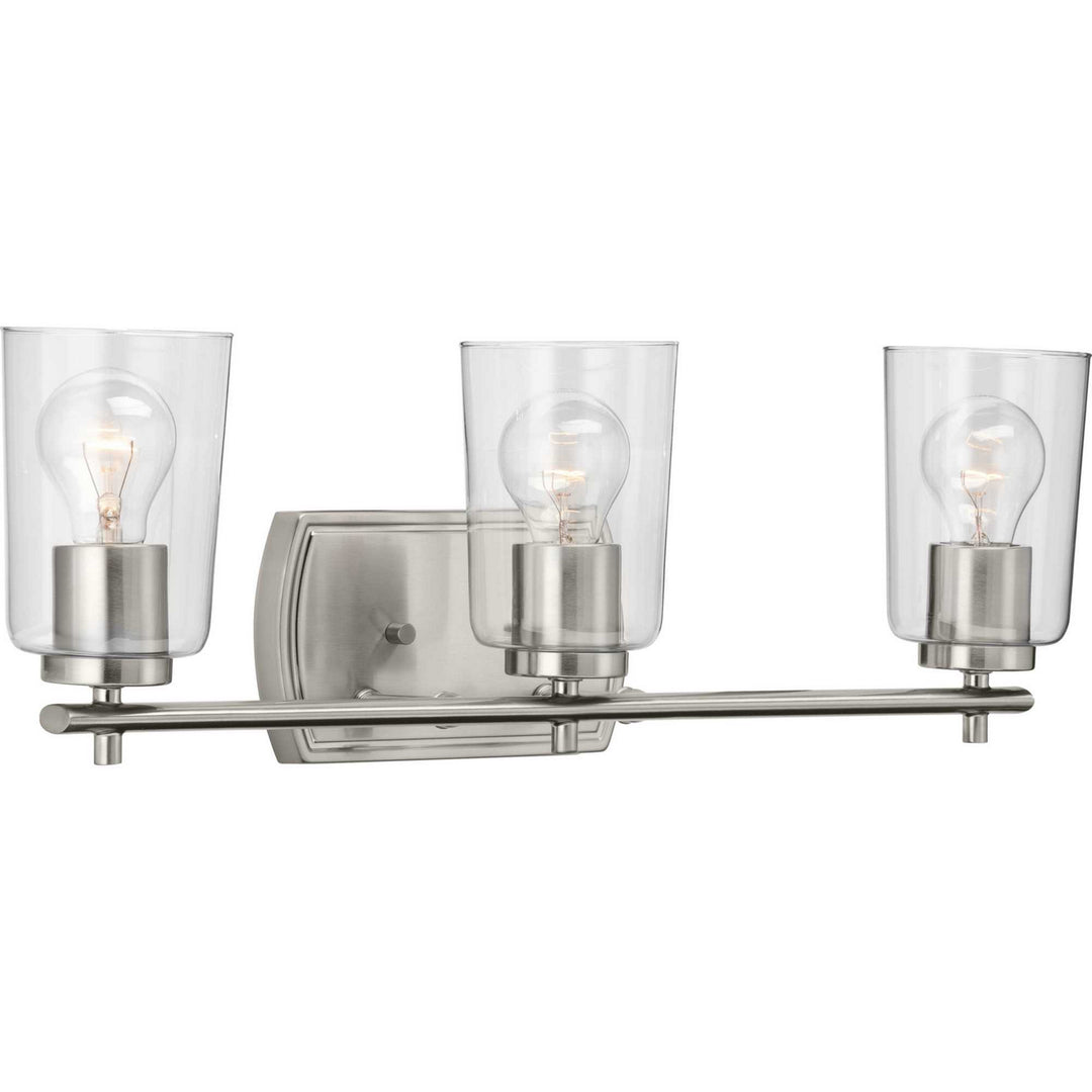 Adley Three Light Bath & Vanity in Brushed Nickel - available from The Lighting Shoppe, trusted by Canadian homeowners