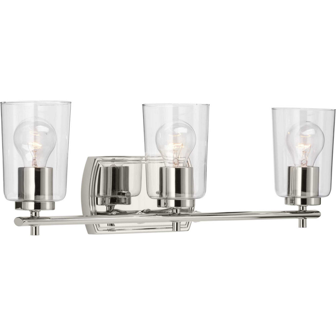 Adley Three Light Bath & Vanity in Polished Nickel - available from The Lighting Shoppe, trusted by Canadian homeowners