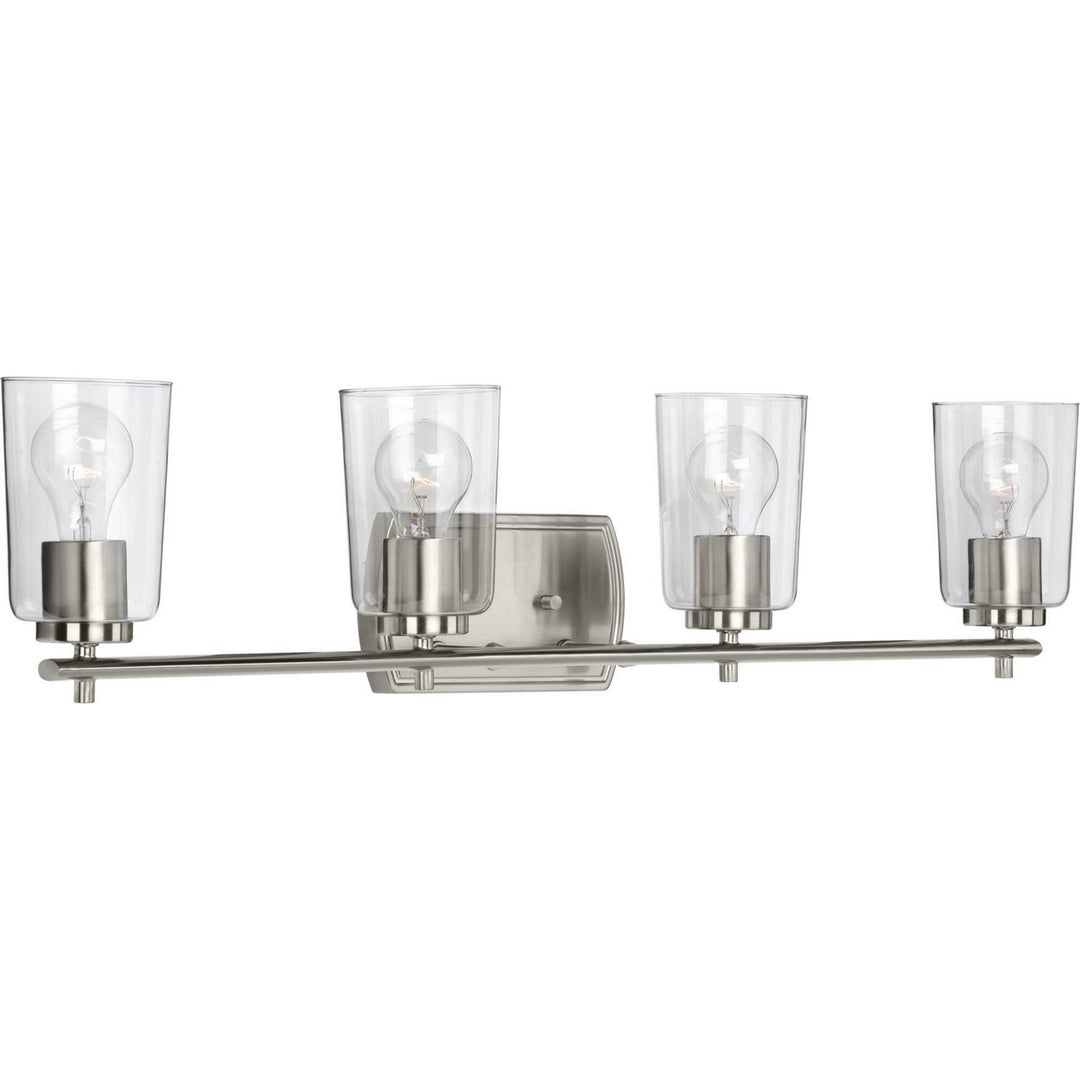 Adley Four Light Bath & Vanity in Brushed Nickel - available from The Lighting Shoppe, trusted by Canadian homeowners
