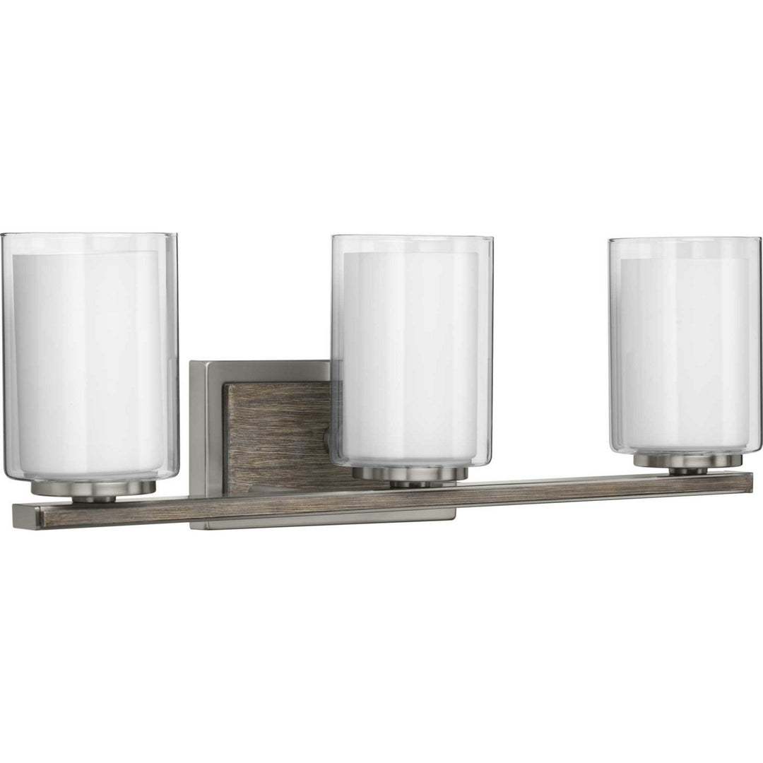 Mast Three Light Bath & Vanity in Brushed Nickel - available from The Lighting Shoppe, trusted by Canadian homeowners