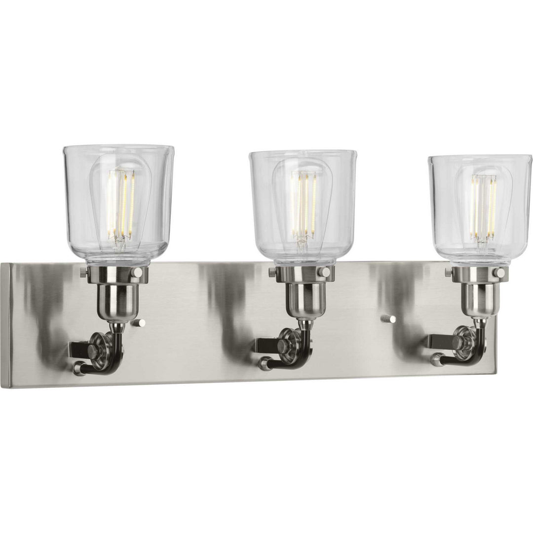 Rushton Three Light Bath & Vanity in Brushed Nickel - available from The Lighting Shoppe, trusted by Canadian homeowners